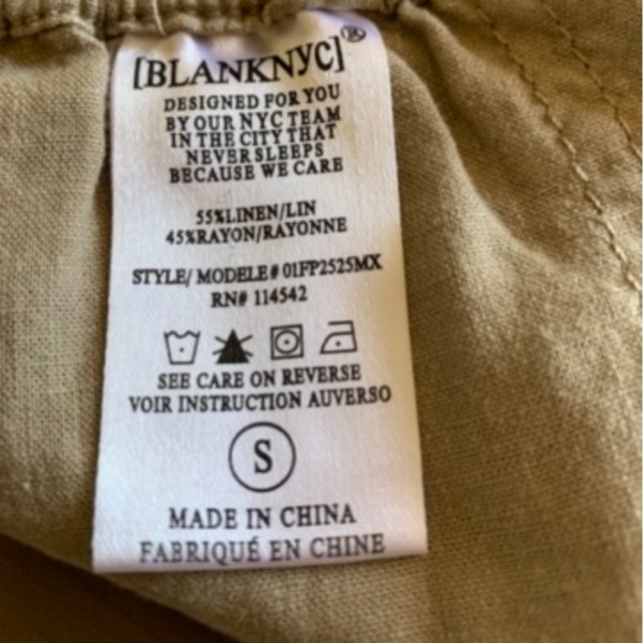*NWT BlankNyc Khaki Linen Jogger Pants NWT SIZE S - Picture 5 of 11